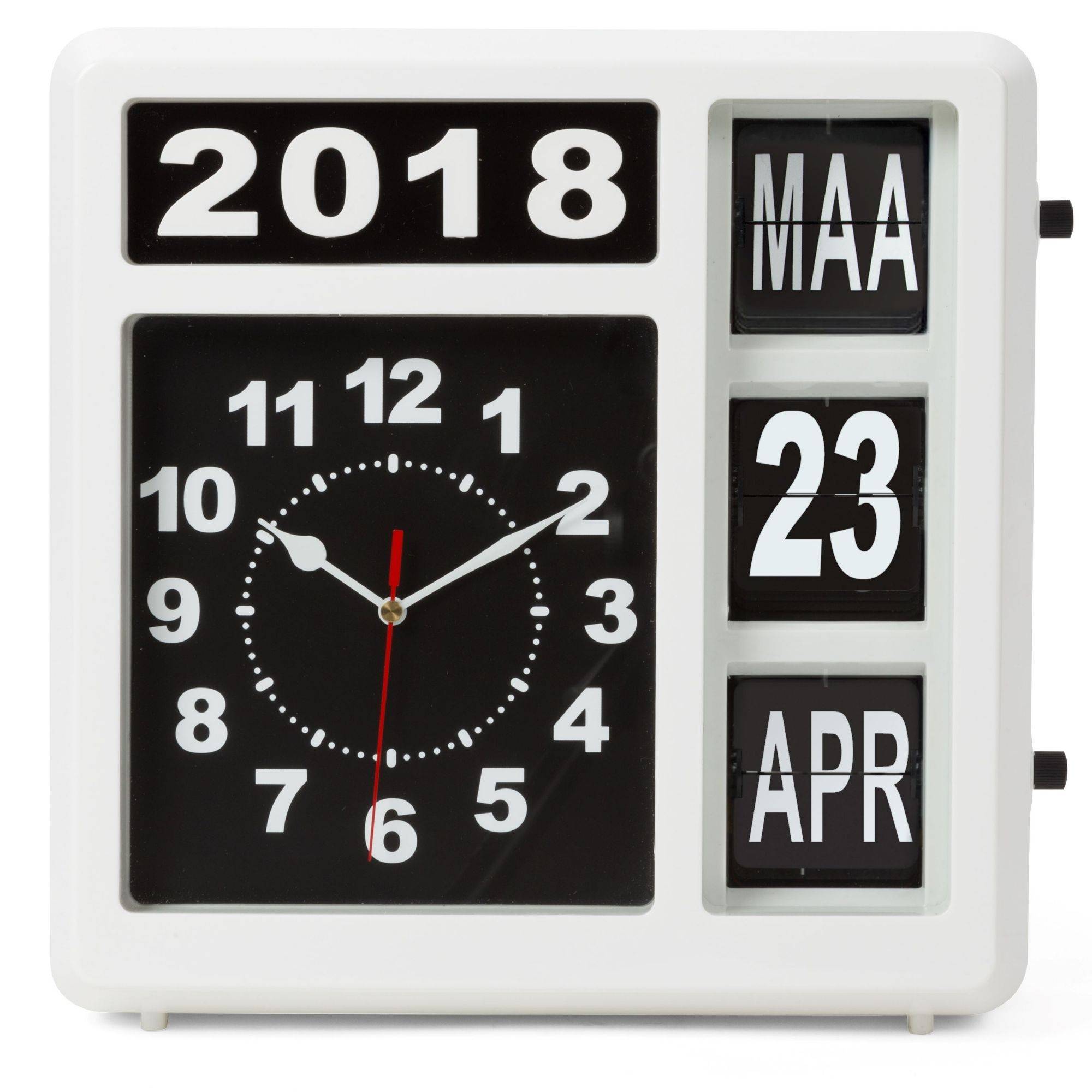 Klappzahlen-wanduhr mit kalendar 31 x 31 cm niederländisch