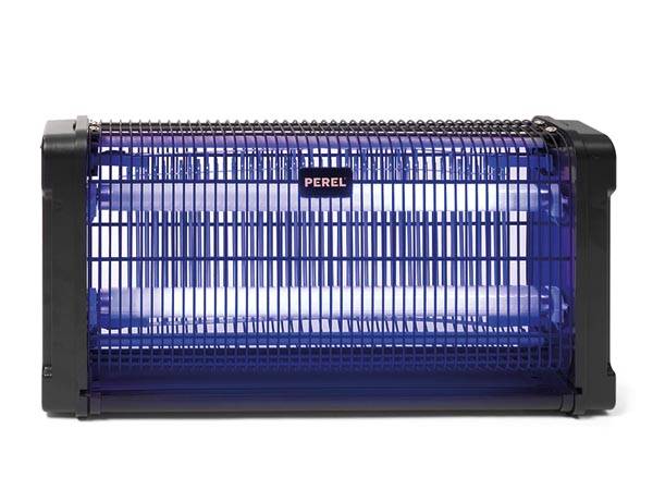 Perel Insektenvernichter, elektrisch, UV-LED, Hochspannungsgitter 2800 V, abnehmbare Auffangschale, 100 m², Schwarz