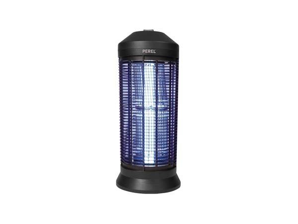 Perel Insektenvernichter, elektrisch, UV-LED, Hochspannungsgitter 4000 V, abnehmbare Auffangschale, 600 m², Schwarz