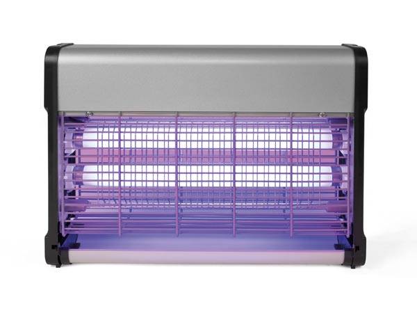 Perel Insektenvernichter, elektrisch, UV-LED, Hochspannungsgitter 2800 V, abnehmbare Auffangschale, 80 m², Metall