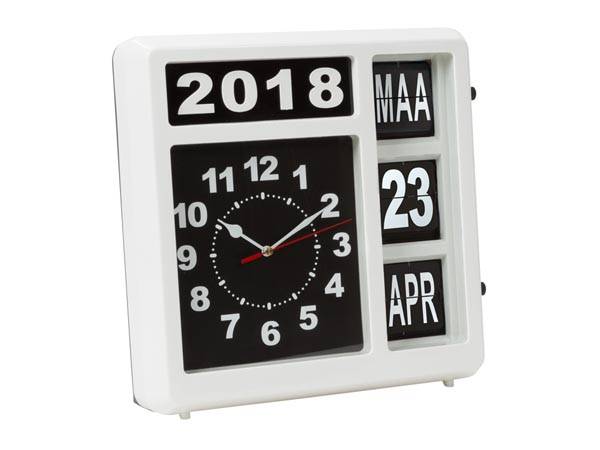 Klappzahlen-wanduhr mit kalendar 31 x 31 cm niederländisch