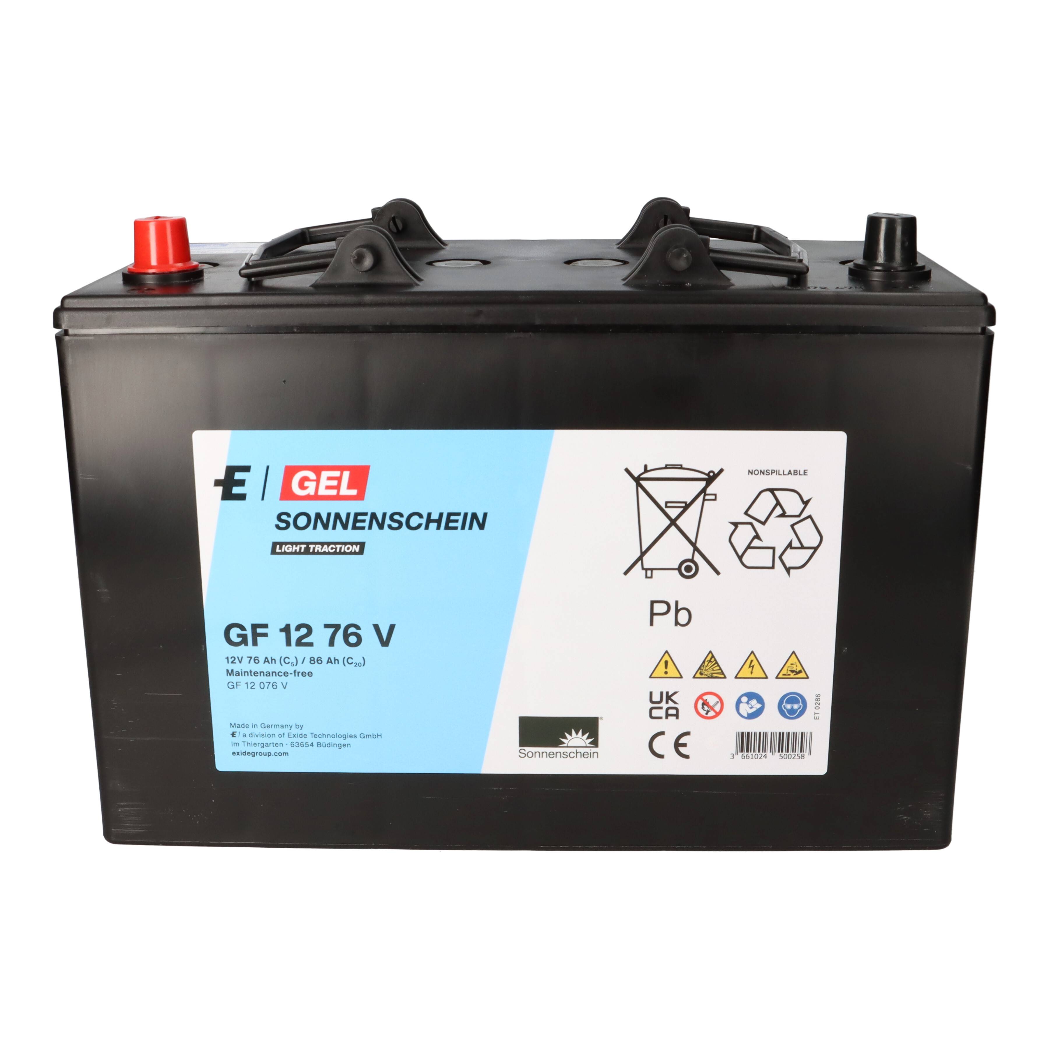 Exide Sonnenschein GF 12 076 V 12V 76Ah dryfit Gel Industriebatterie