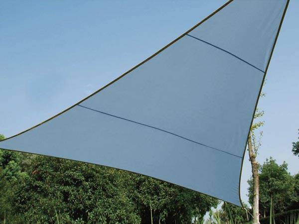 Perel Sonnensegel, wasserabweisend, 5 x 5 x 5 m, 160 g/m², Polyester, Dreieck, Hellgrau
