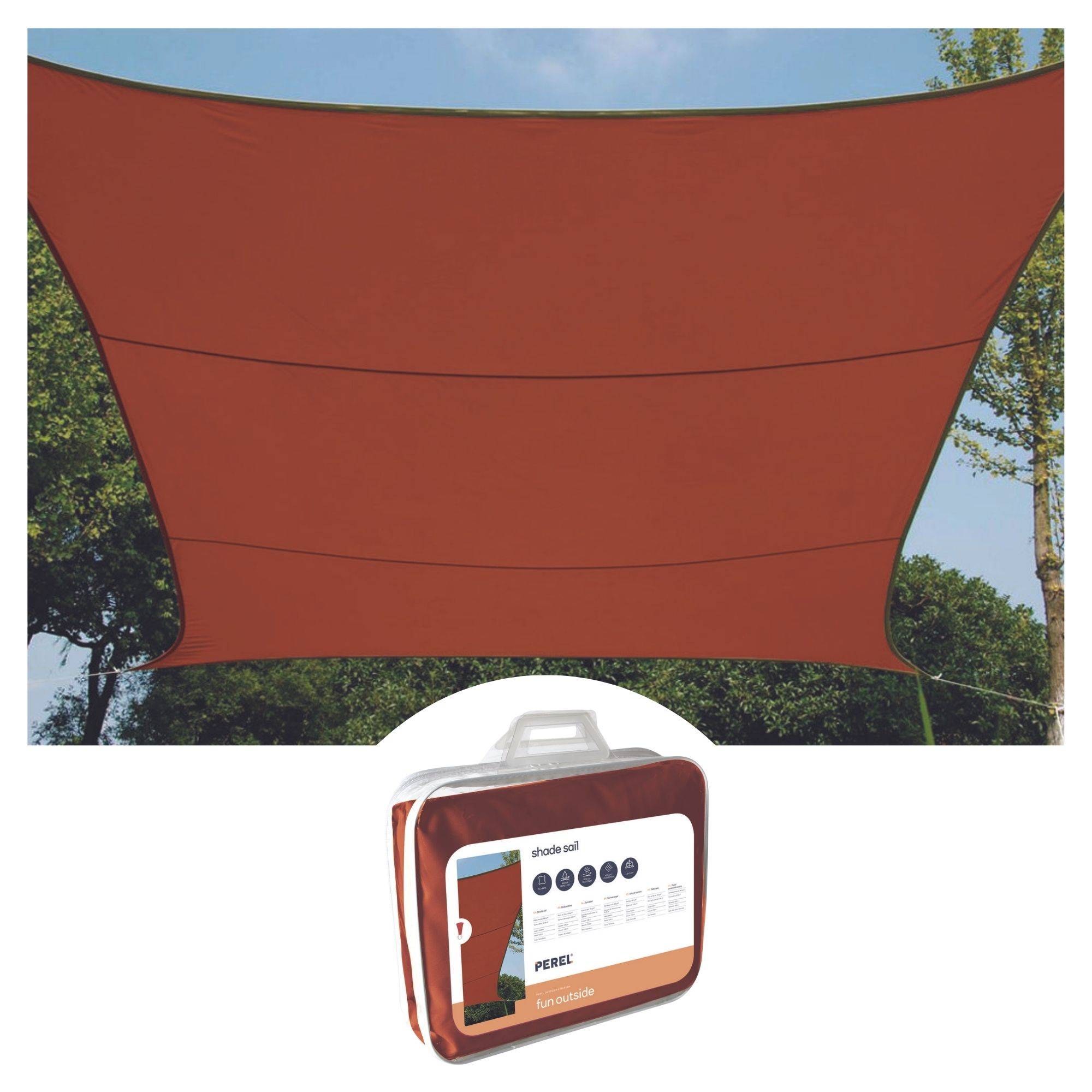 Sonnensegel quadratisch 3.6 x 3.6 m farbe: terracotta