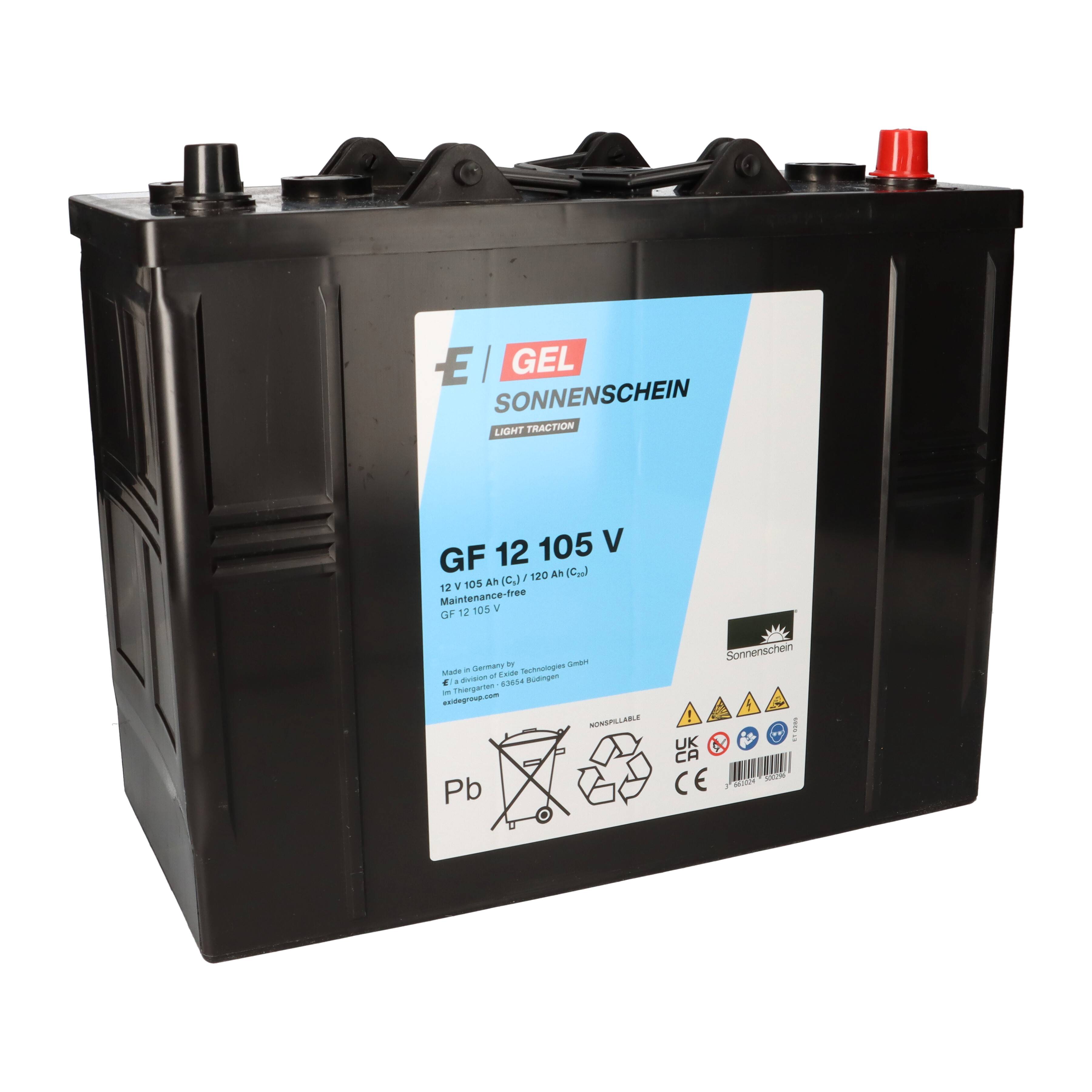 Exide Sonnenschein GF 12 105 V 12V 105Ah dryfit Gel Industriebatterie