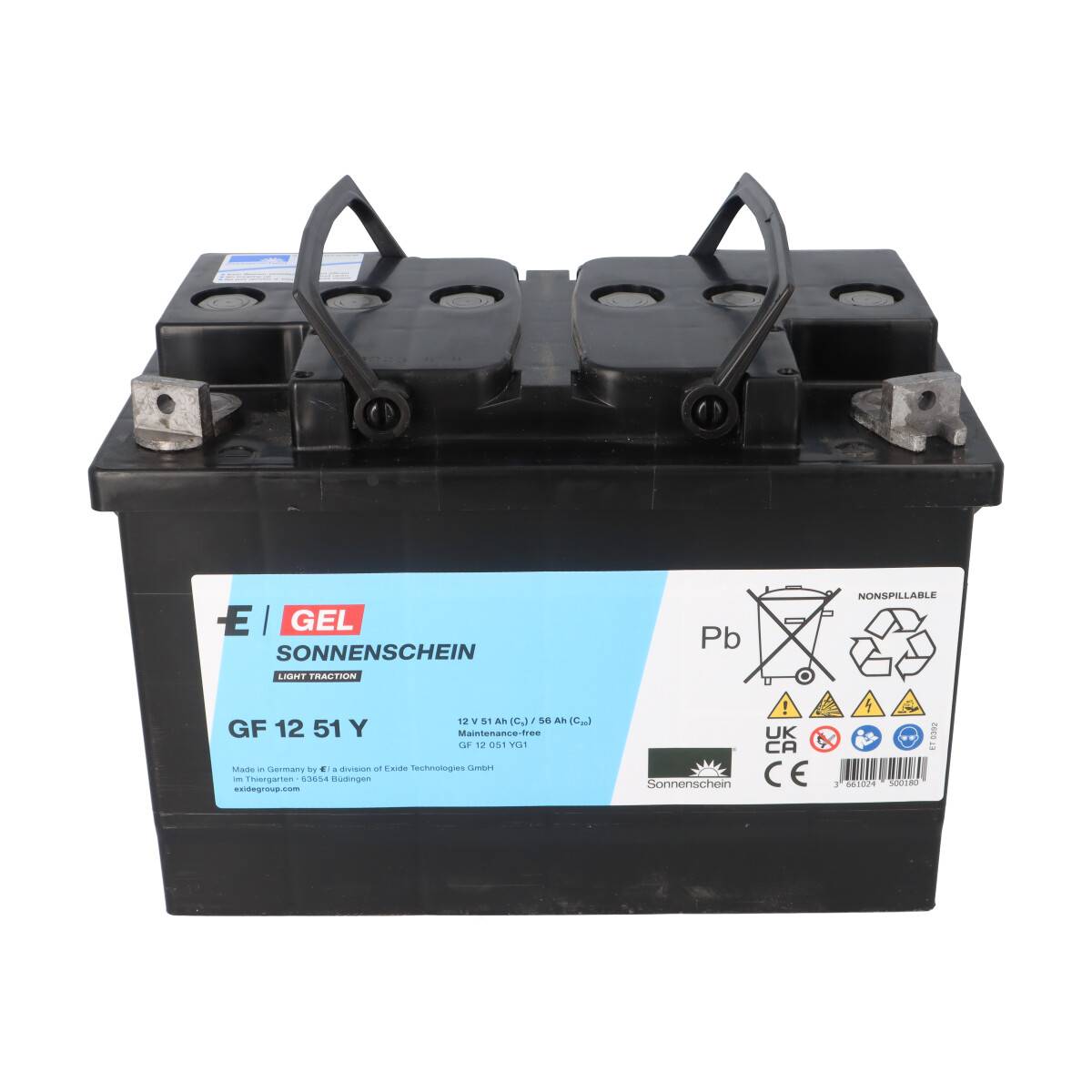 Exide Sonnenschein GF 12 051 Y G1 dryfit Blei Gel Antriebsbatterie 12V 56Ah (5h) VRLA