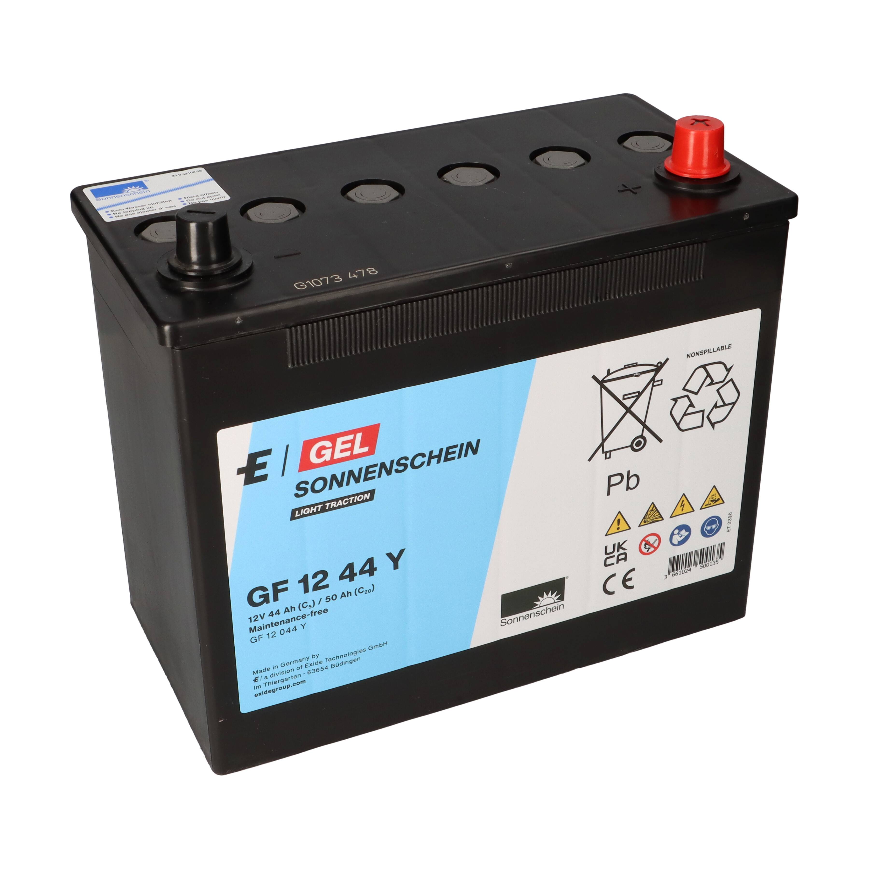 Exide Sonnenschein GF 12 044 Y dryfit Blei Gel Antriebsbatterie 12V 44Ah (5h) VRLA