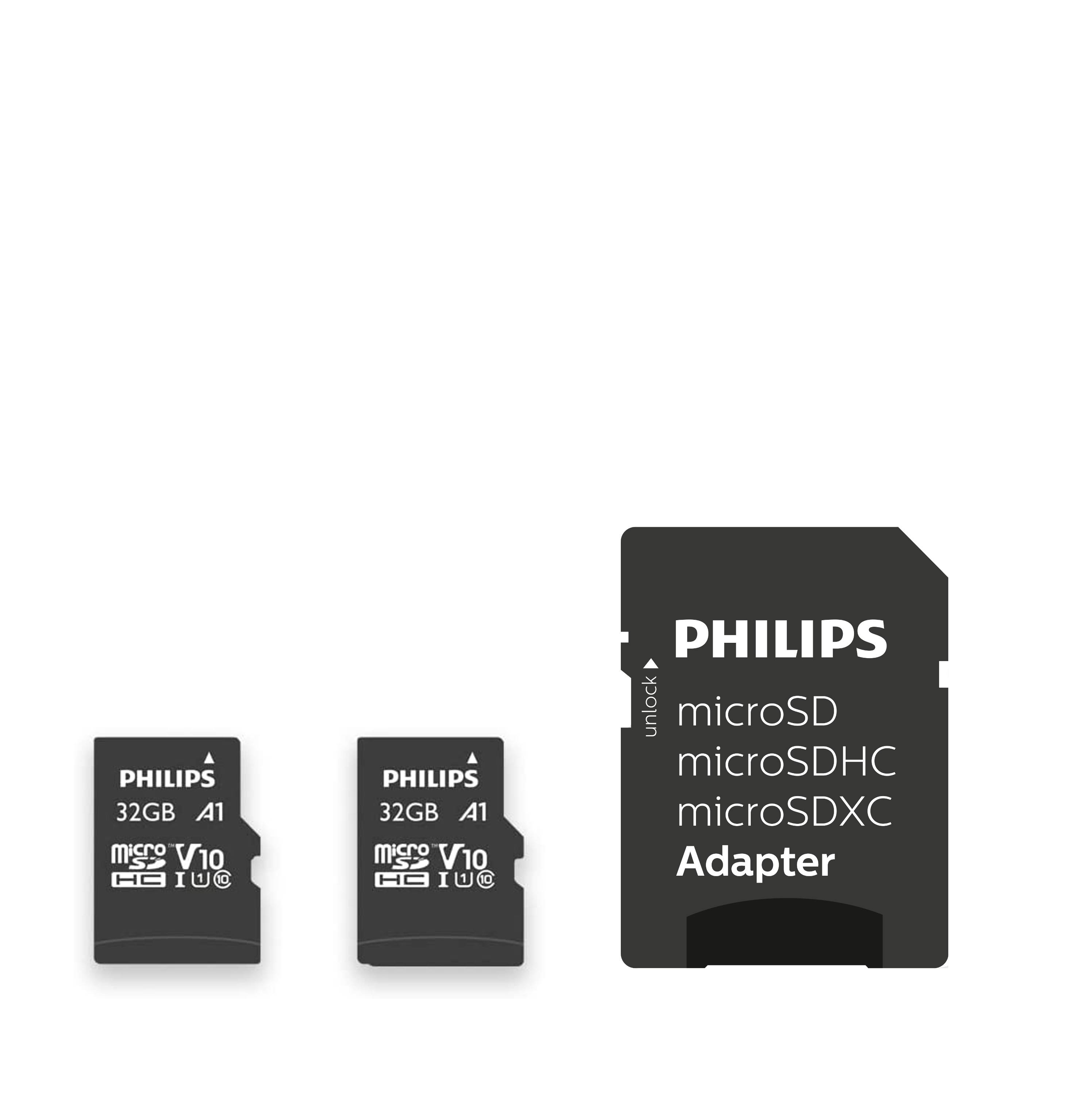 Philips MicroSDHC 2-Pack Class 10 UHS-I U1 incl. Adapter - High Capacity SD (MicroSDHC)