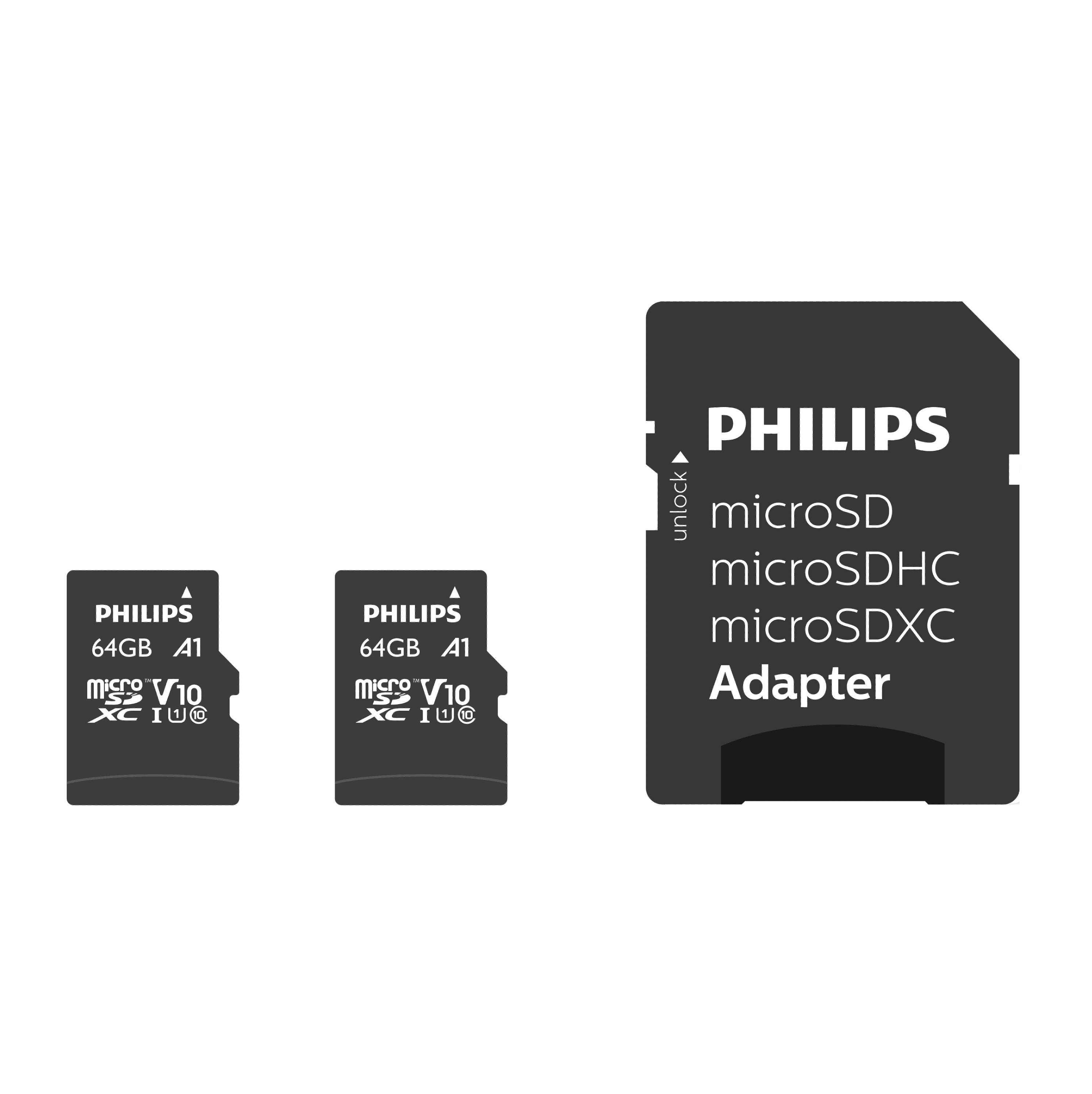 Philips MicroSDXC 2-Pack 64GB Class 10 UHS-I U1 incl. Adapter