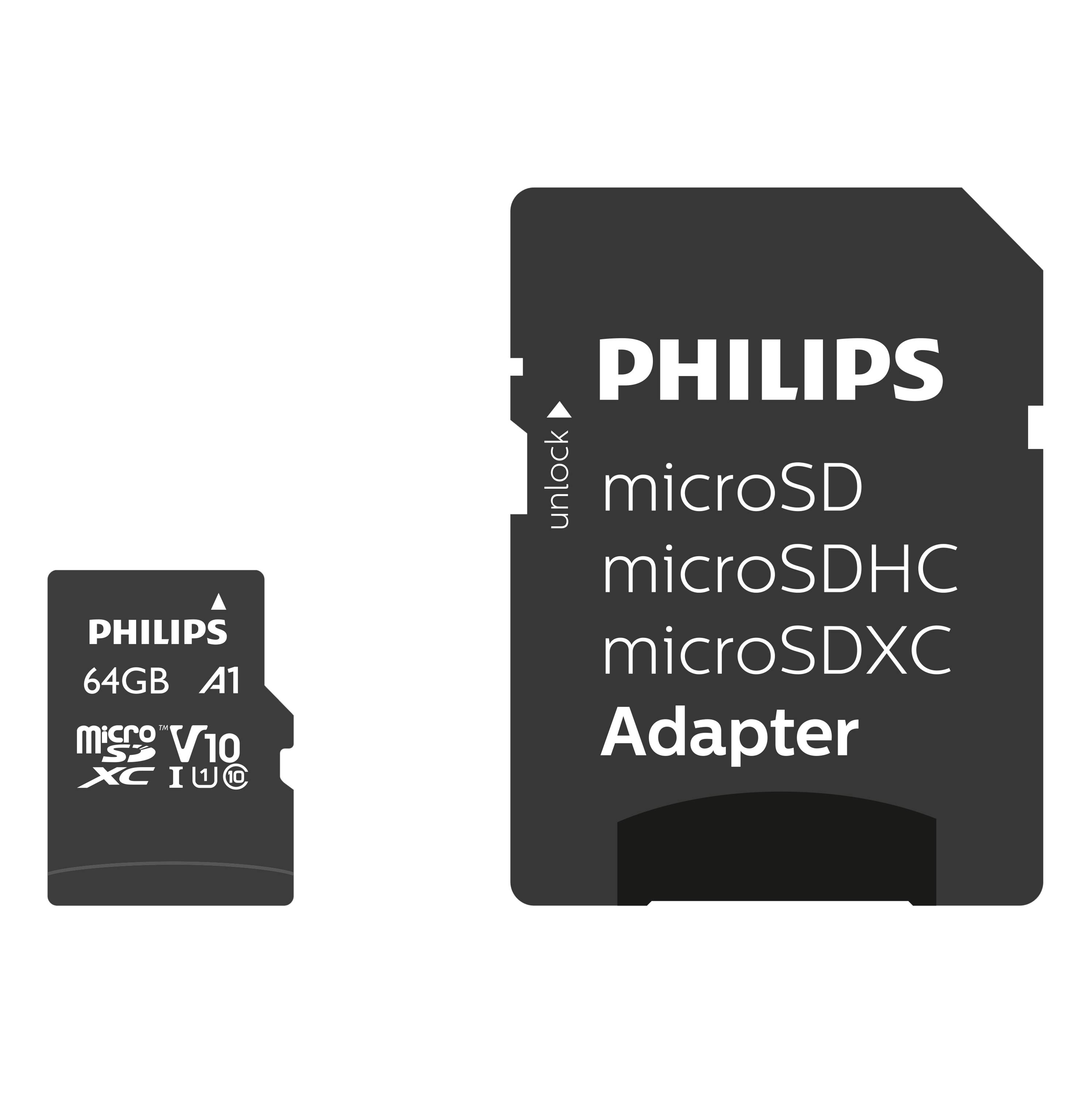 Philips MicroSDXC 2-Pack 64GB Class 10 UHS-I U1 incl. Adapter