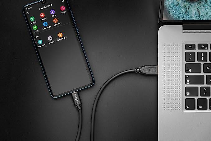 Goobay 41073 USB C auf USB A 3.1 Gen. 2 Ladekabel 60W Handy Kabel Adapterkabel 10 Gbit/s Schnellladekabel Schwarz 0,5m