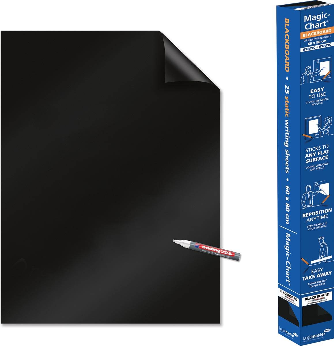 Magic-Chart Blackboard Folie 60x80cm 25 Blatt