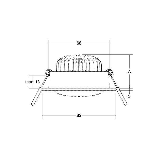Brumberg Leuchten BRUM Einbaustrahler LOOP IP20 27063180schwenkb. o.Fassung DA68 strukturschwarz