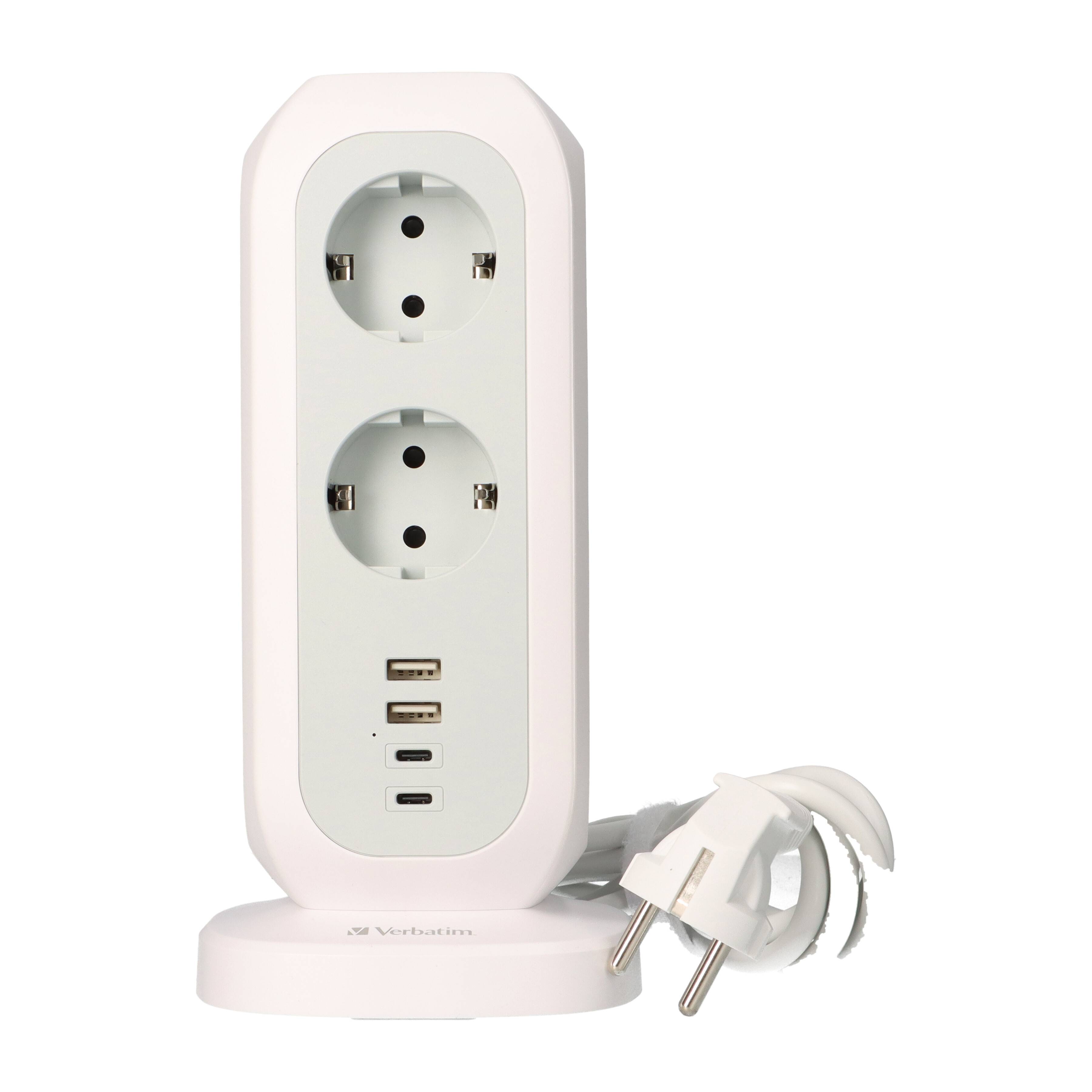 Steckdosen Tower EUPT-01 Mehrfachsteckdose 2m Kabel