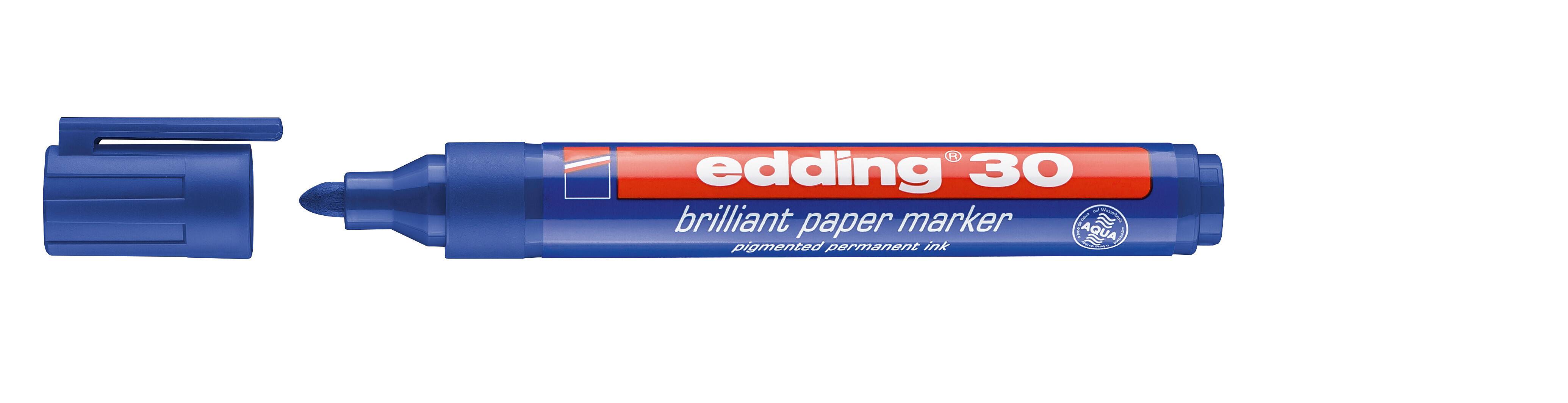 Pigmentmarker edding 30 brilliant paper marker blau
