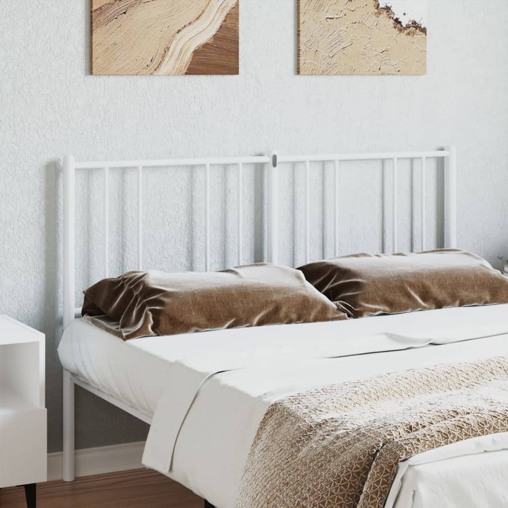 vidaXL Kopfteil Metall Weiß 160 cm