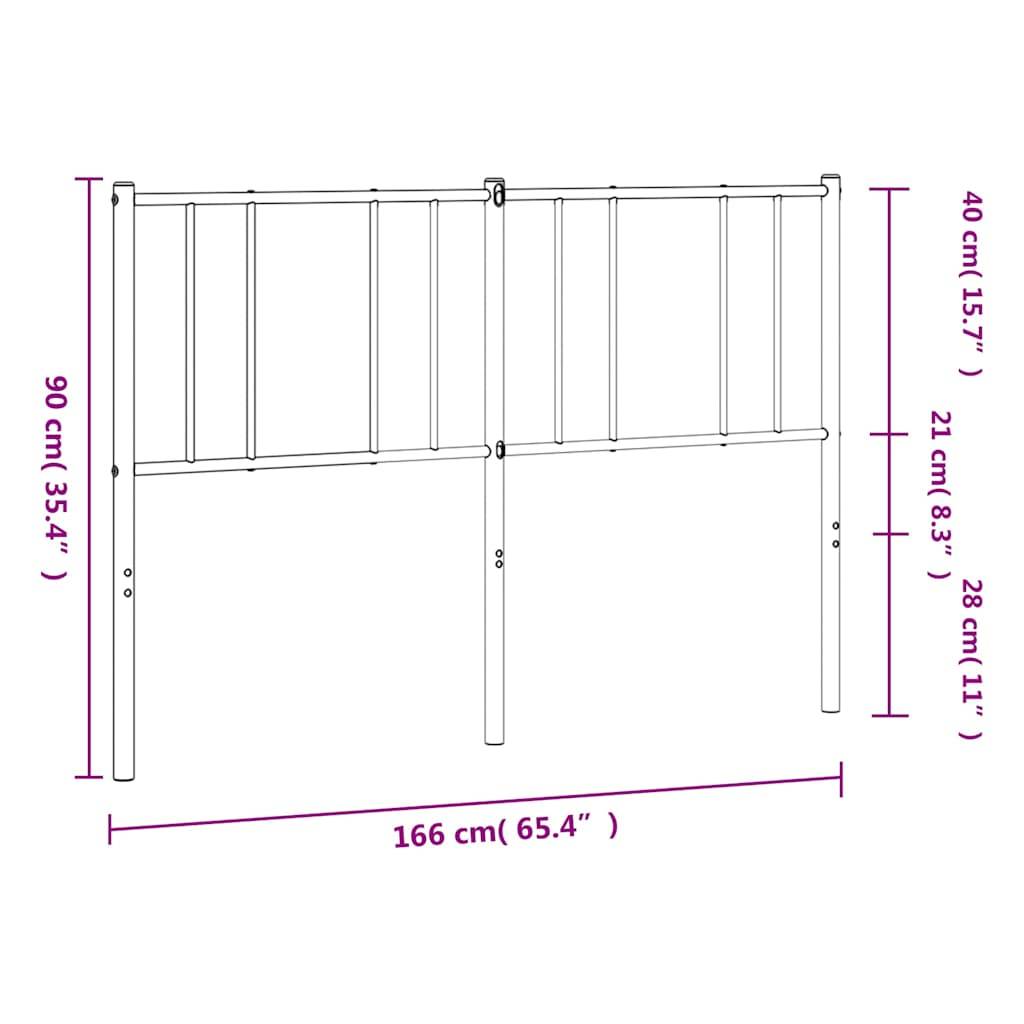 vidaXL Kopfteil Metall Weiß 160 cm