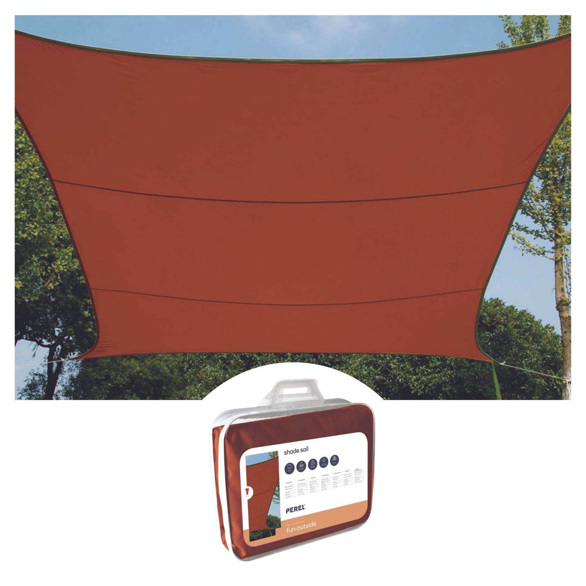 Sonnensegel quadratisch 5 x 5 m farbe: terracotta