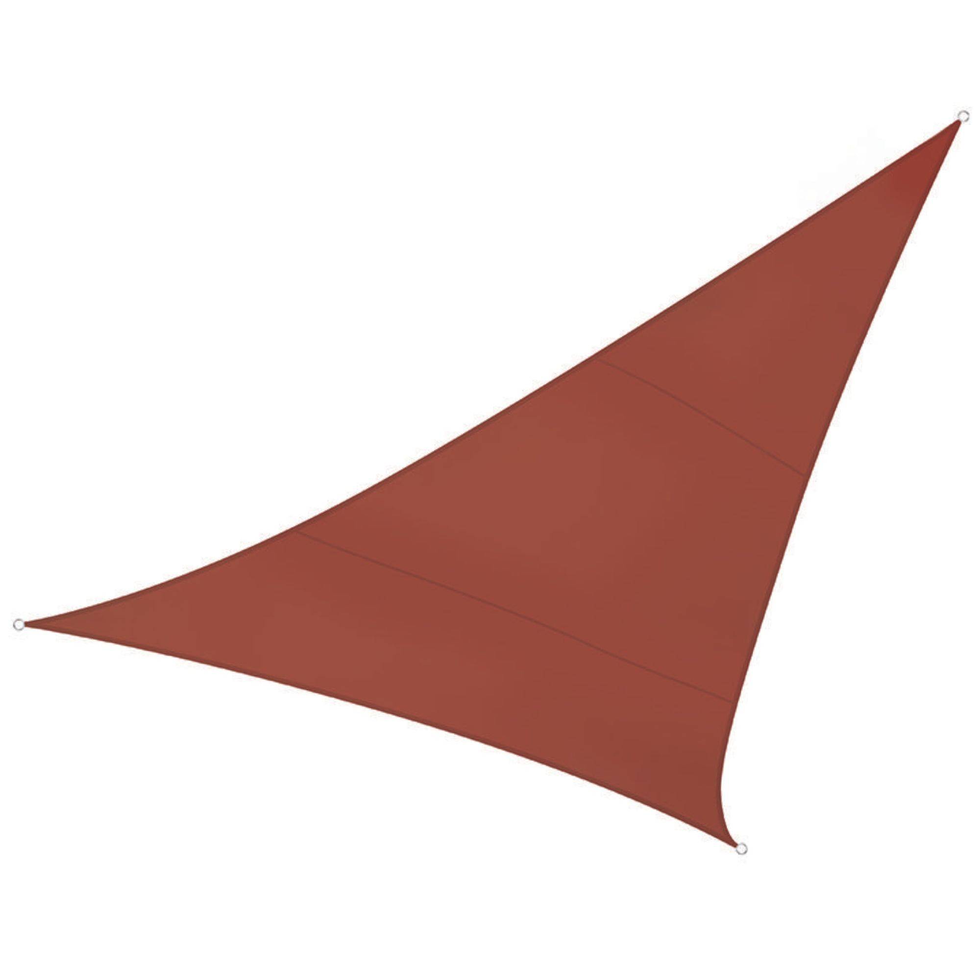 Perel Sonnensegel, wasserabweisend, 5 x 5 x 5 m, 160 g/m², Polyester, Dreieck, Terracotta