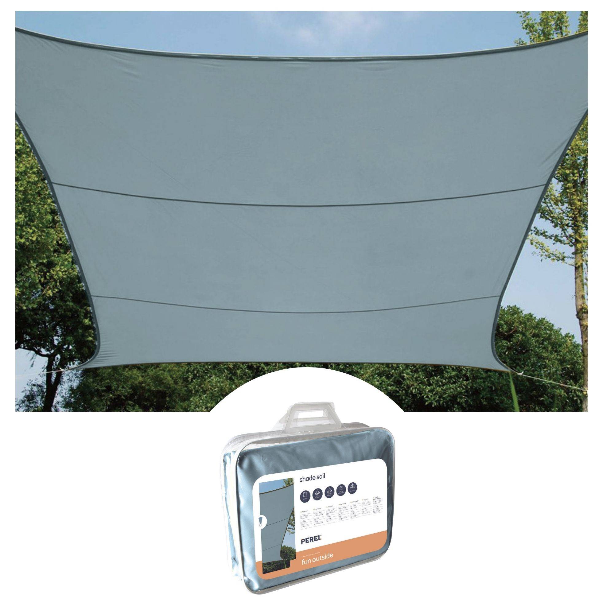 Sonnensegel quadratisch 5 x 5 m farbe: hellgrau