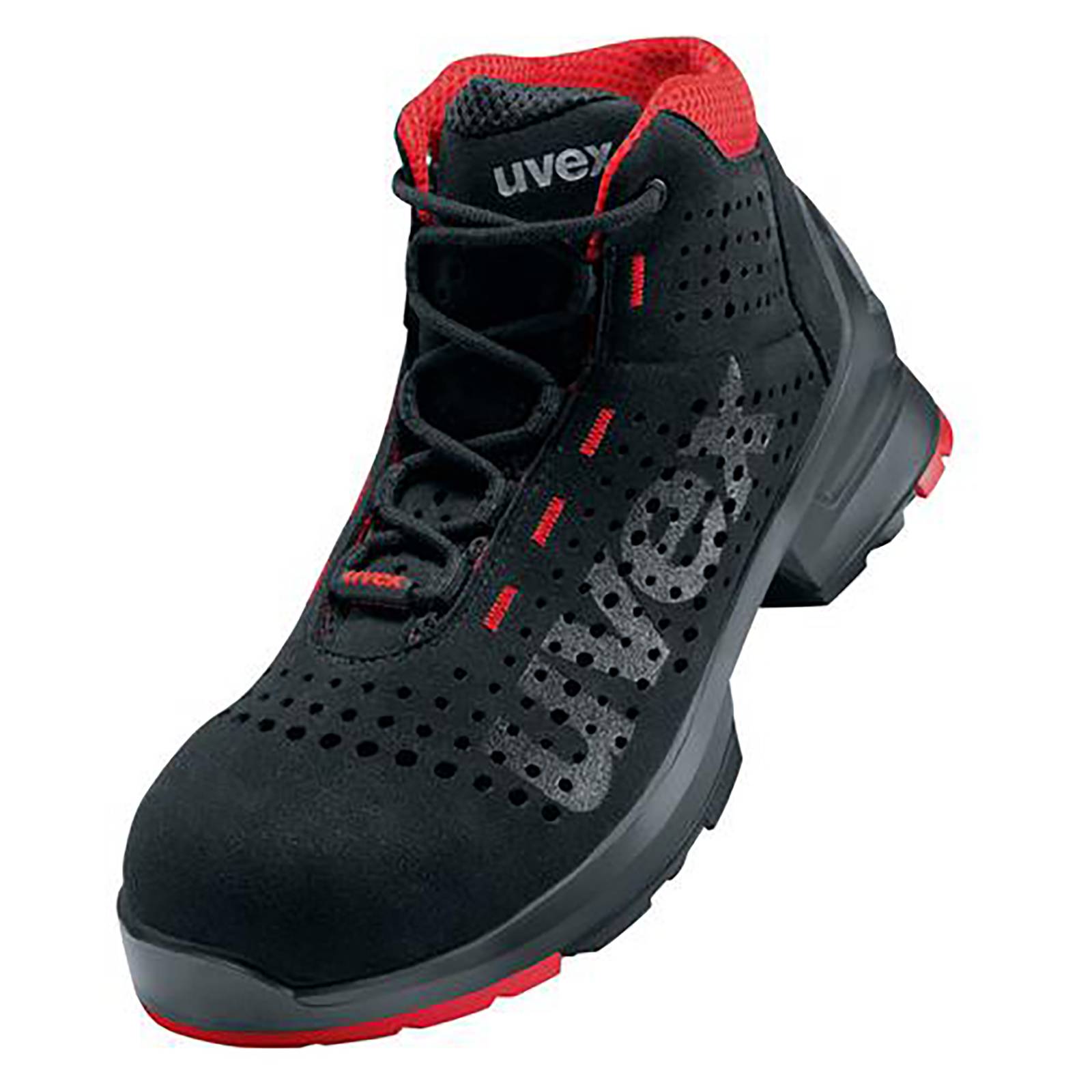 uvex 1 Stiefel S1 schwarz, rot Weite 11 Gr. 46