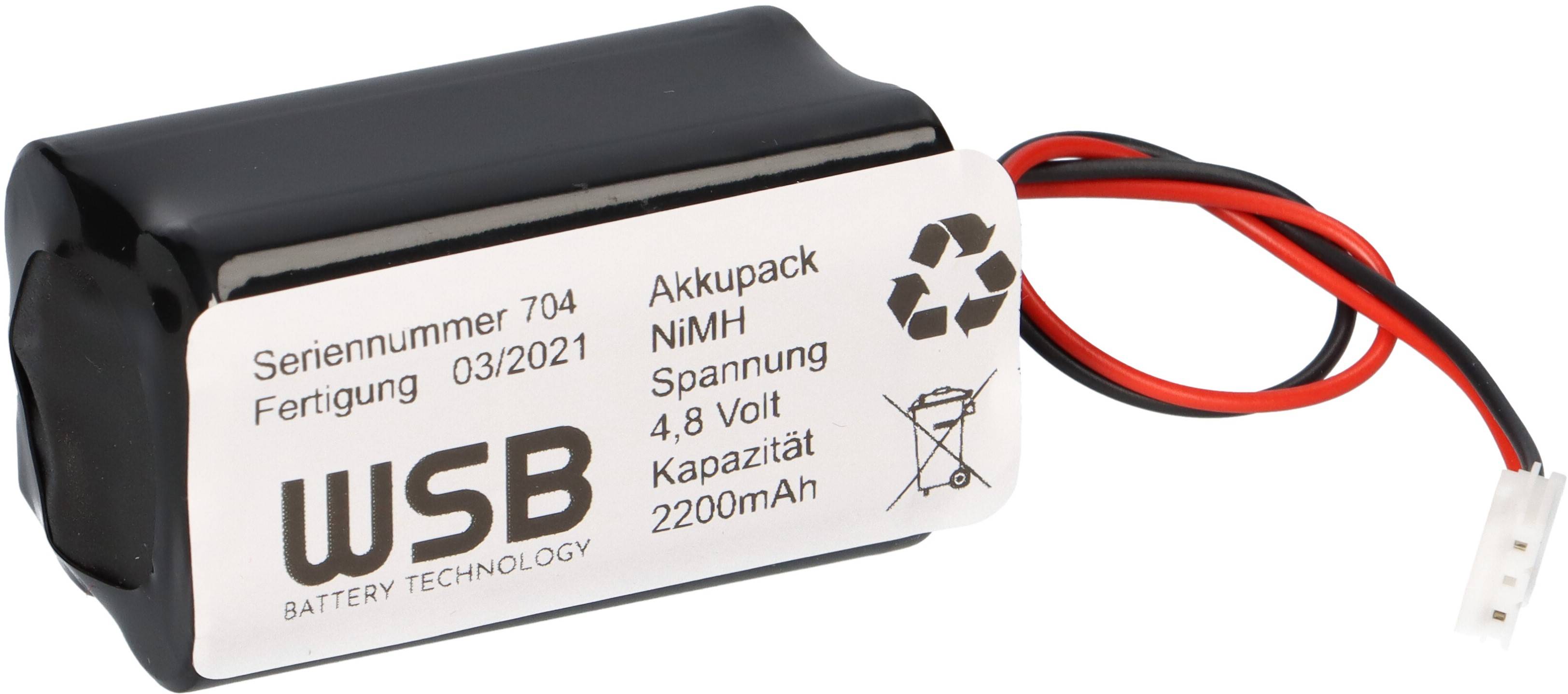 NiMH4820Q 4,8V NiMH Akku 2,2 Ah 32cm Kabel + Stecker