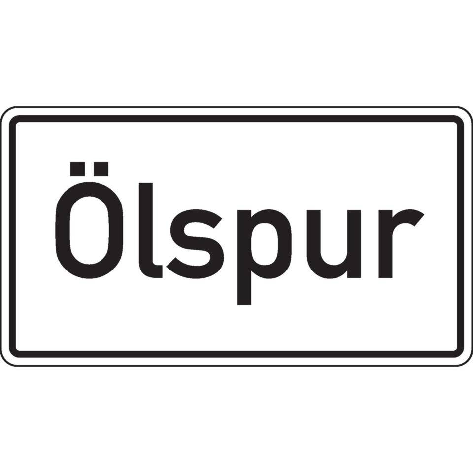 Hinweisschild Ölspur, gemäß DIN 67520, Aluminium RA0, reflektierend, 600x330mm