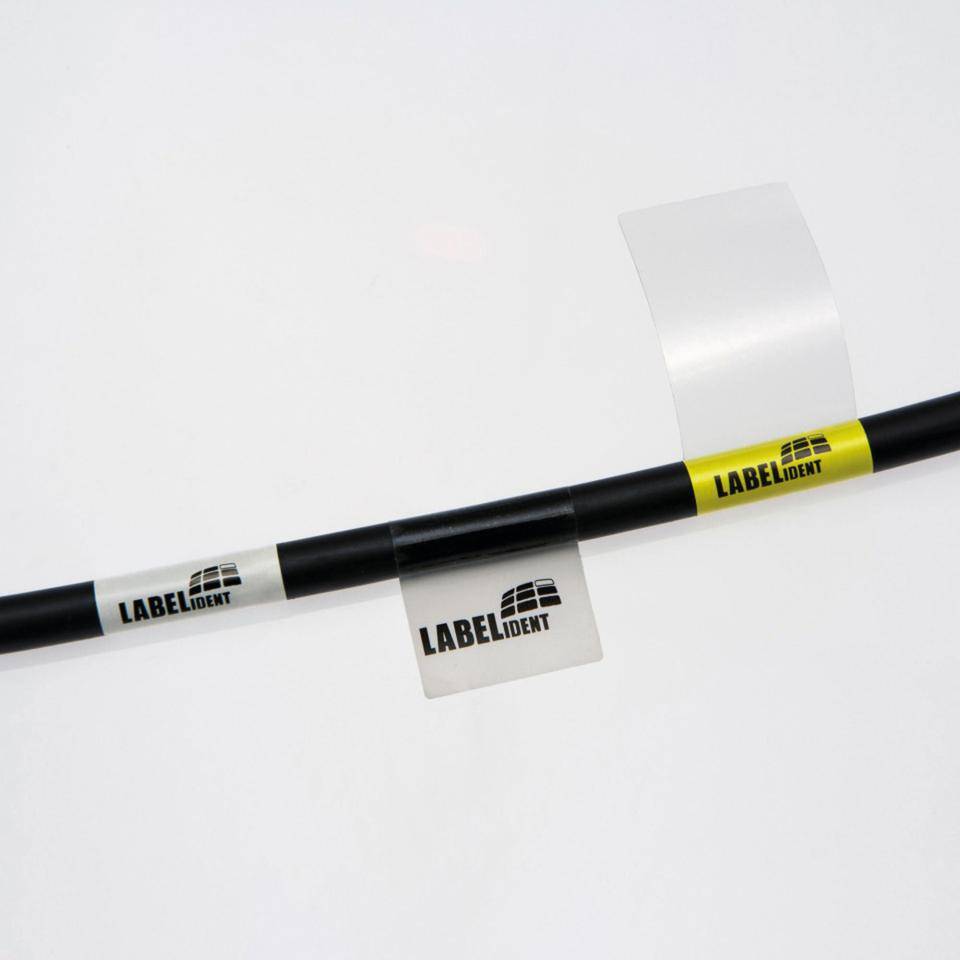 Kabelmarkierer, zum Bedrucken, Schriftfeld weiß, Polyesterfolie,33,3x64mm, 100Bogen/VE