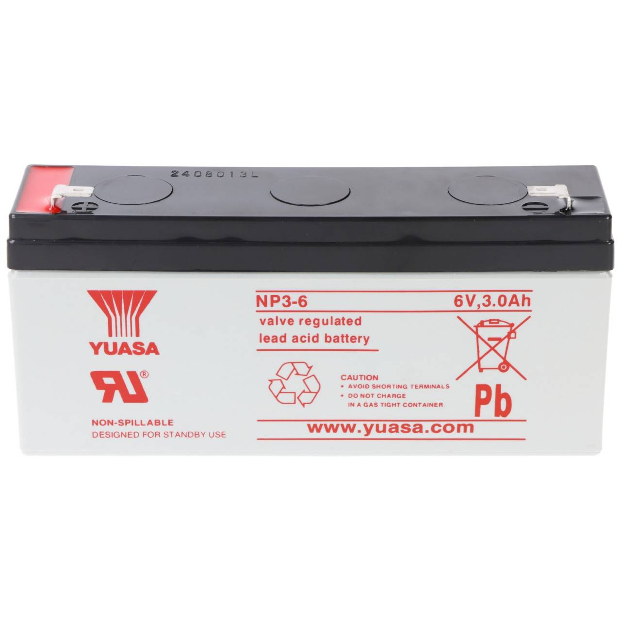 Yuasa NP3-6 Akku Blei PB 6 Volt 3Ah Faston 4,8mm