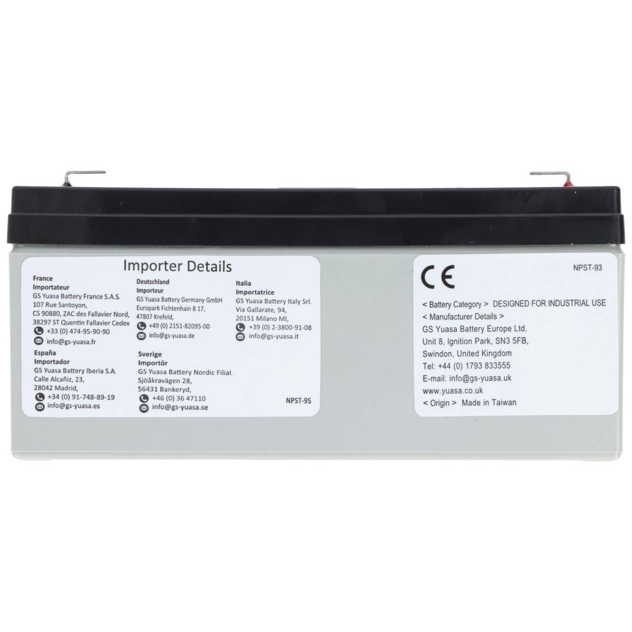 Yuasa NP3-6 Akku Blei PB 6 Volt 3Ah Faston 4,8mm