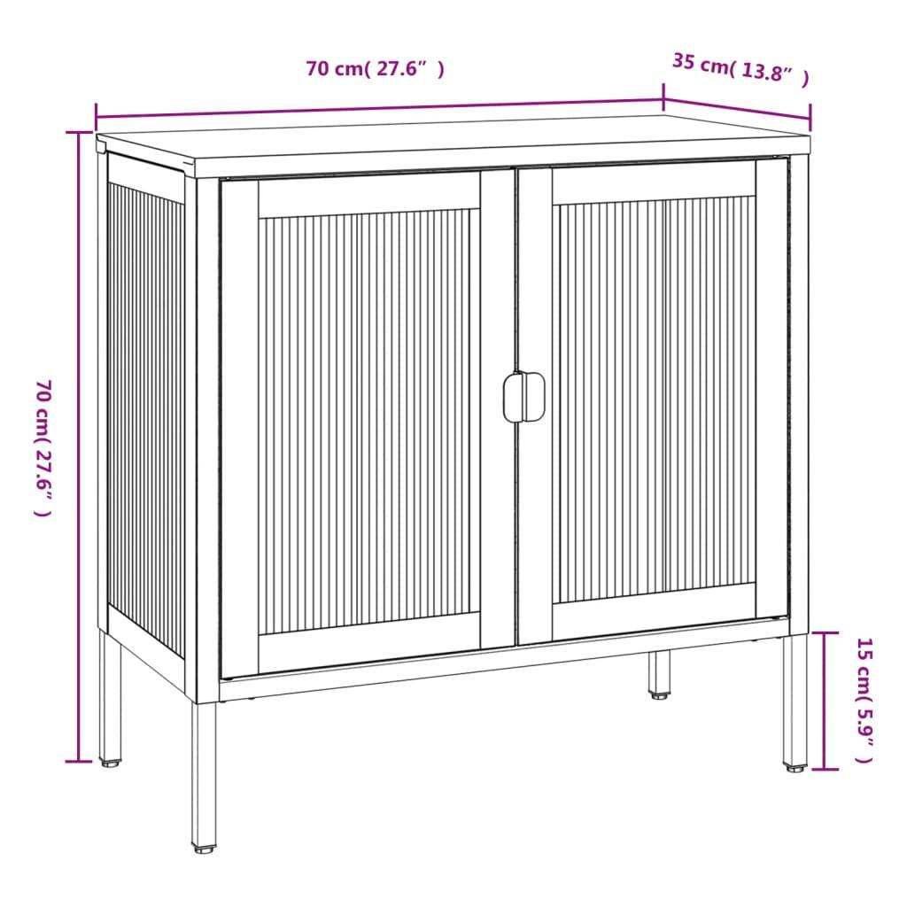 vidaXL Sideboard Schwarz 70x35x70 cm Glas und Stahl