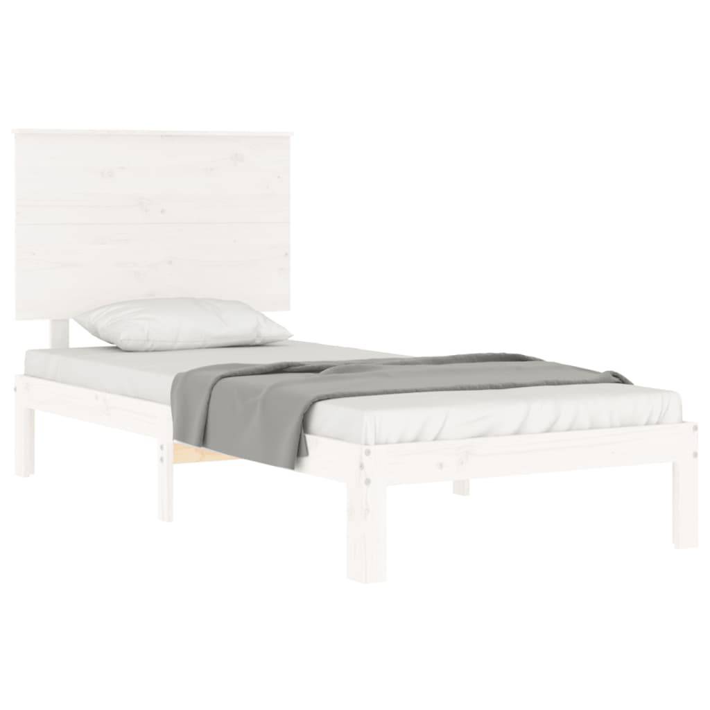 vidaXL Massivholzbett ohne Matratze Weiß 90x200 cm Kiefernholz