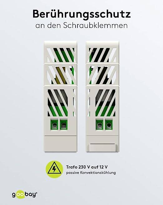 Goobay 59573 Hutschienen Netzteil 12V / 1,25A / 15W Trafo DIN Rail Hutschienennetzteil 1x Ausgang Türsprechanlage