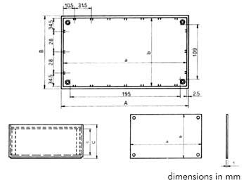 Kunststoffgehäuse modell 'optative' petrolblau 215 x 130 x 77 mm
