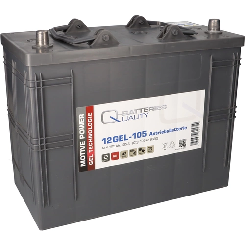 Quality-Batteries 12GEL-105 Antriebsbatterie 12 Volt 105 Ah (5h), 120 AH (20h) / Blei-Gel-Akku Quality-Batteries 12GEL-105 Antriebsbatterie 12 Volt 105 Ah (5h), 120 AH (20h) / Blei-Gel-Akku