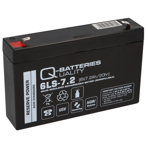 Q-Batteries 6LS-7.2 6V 7,2Ah Blei-Vlies Akku AGM VRLA Q-Batteries 6LS-7.2 6V 7,2Ah Blei-Vlies Akku AGM VRLA