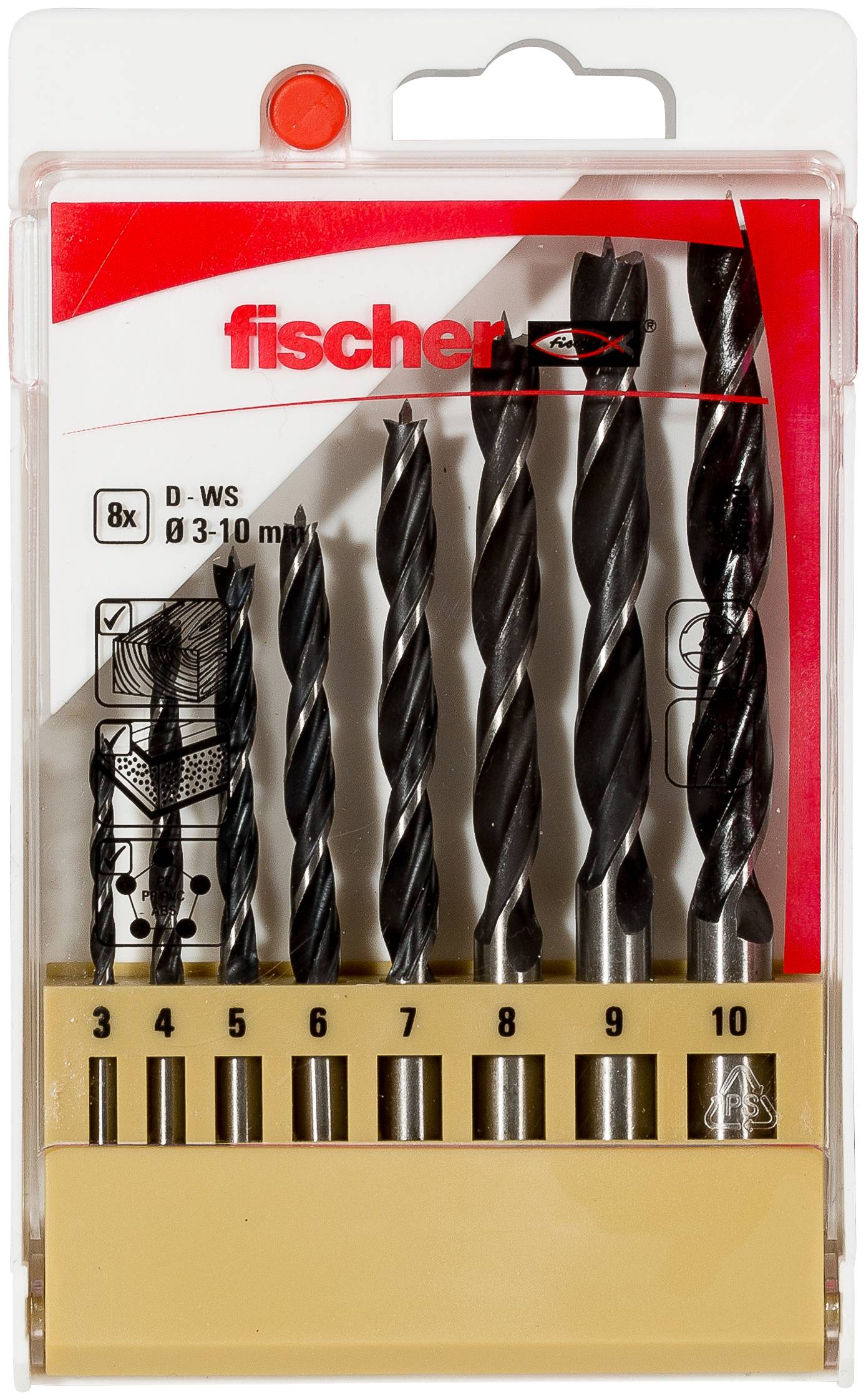 Fischer Holzbohrer D-WS Set 3-10 mm (8 Teile) - 536609
