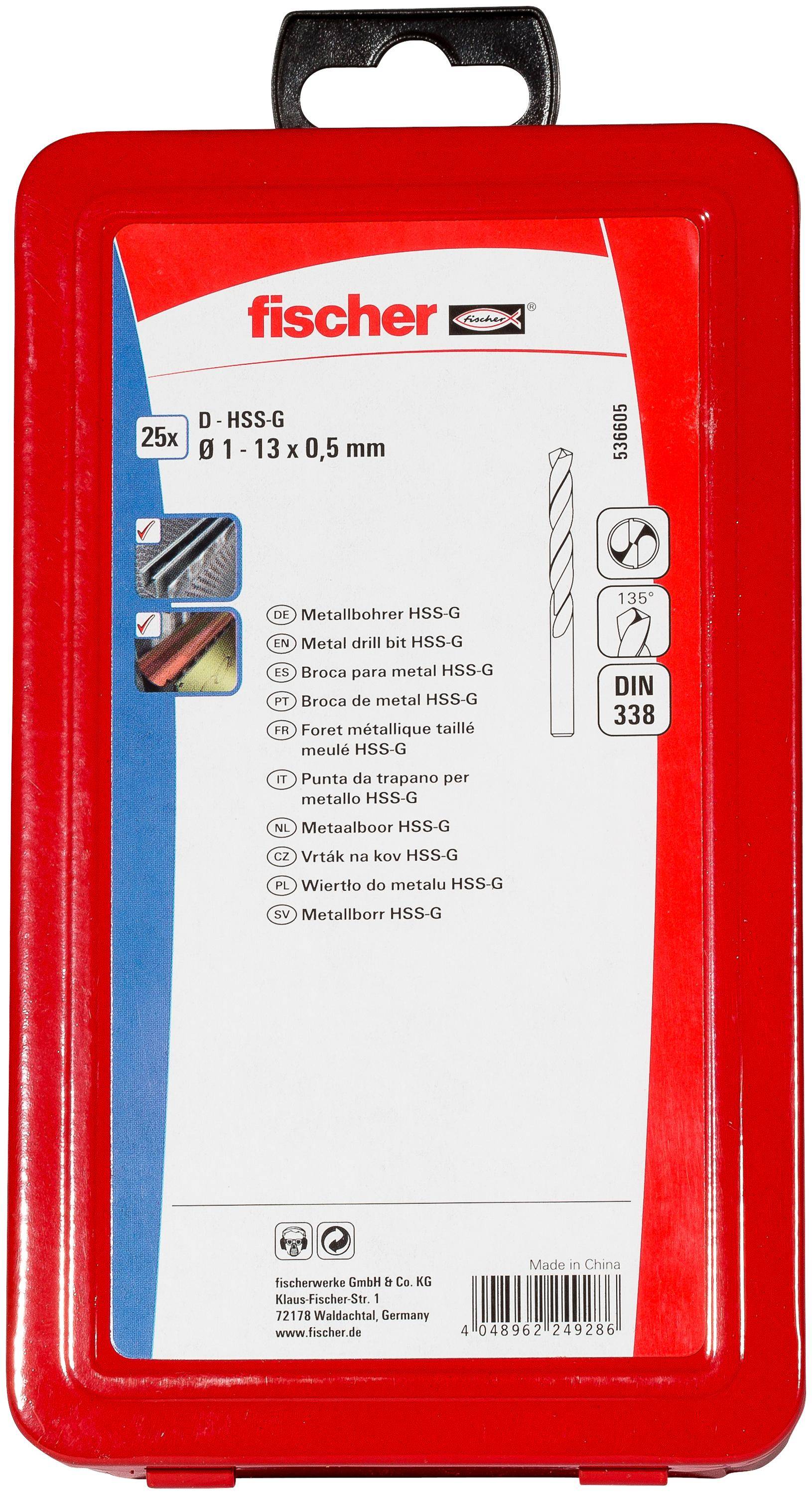 Fischer Metallbohrer HSS-G Set 536605 1-13mm M (25)