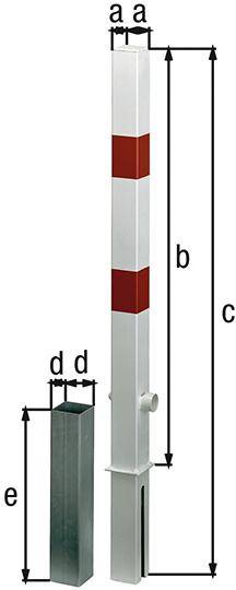 Absperrpfosten Passau 70x70 mm Dreik. Einbet. GAH Alberts