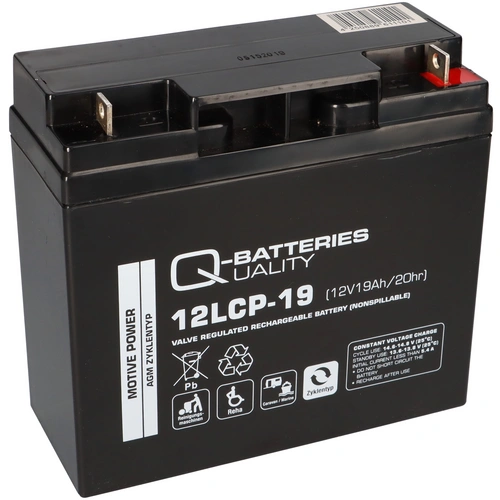 Q-Batteries 12LCP-19 / 12V - 19Ah Blei Akku Zyklentyp AGM - Deep Cycle VRLA Q-Batteries 12LCP-19 / 12V - 19Ah Blei Akku Zyklentyp AGM - Deep Cycle VRLA
