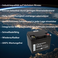 Q-Batteries 12LCP-50 / 12V - 50Ah Blei Akku Zyklentyp AGM - Deep Cycle VRLA Q-Batteries 12LCP-50 / 12V - 50Ah Blei Akku Zyklentyp AGM - Deep Cycle VRLA