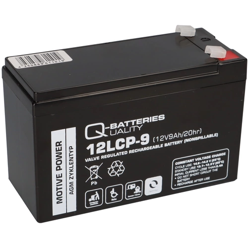 Q-Batteries 12LCP-9 / 12V - 9Ah Blei Akku Zyklentyp AGM - Deep Cycle VRLA Q-Batteries 12LCP-9 / 12V - 9Ah Blei Akku Zyklentyp AGM - Deep Cycle VRLA