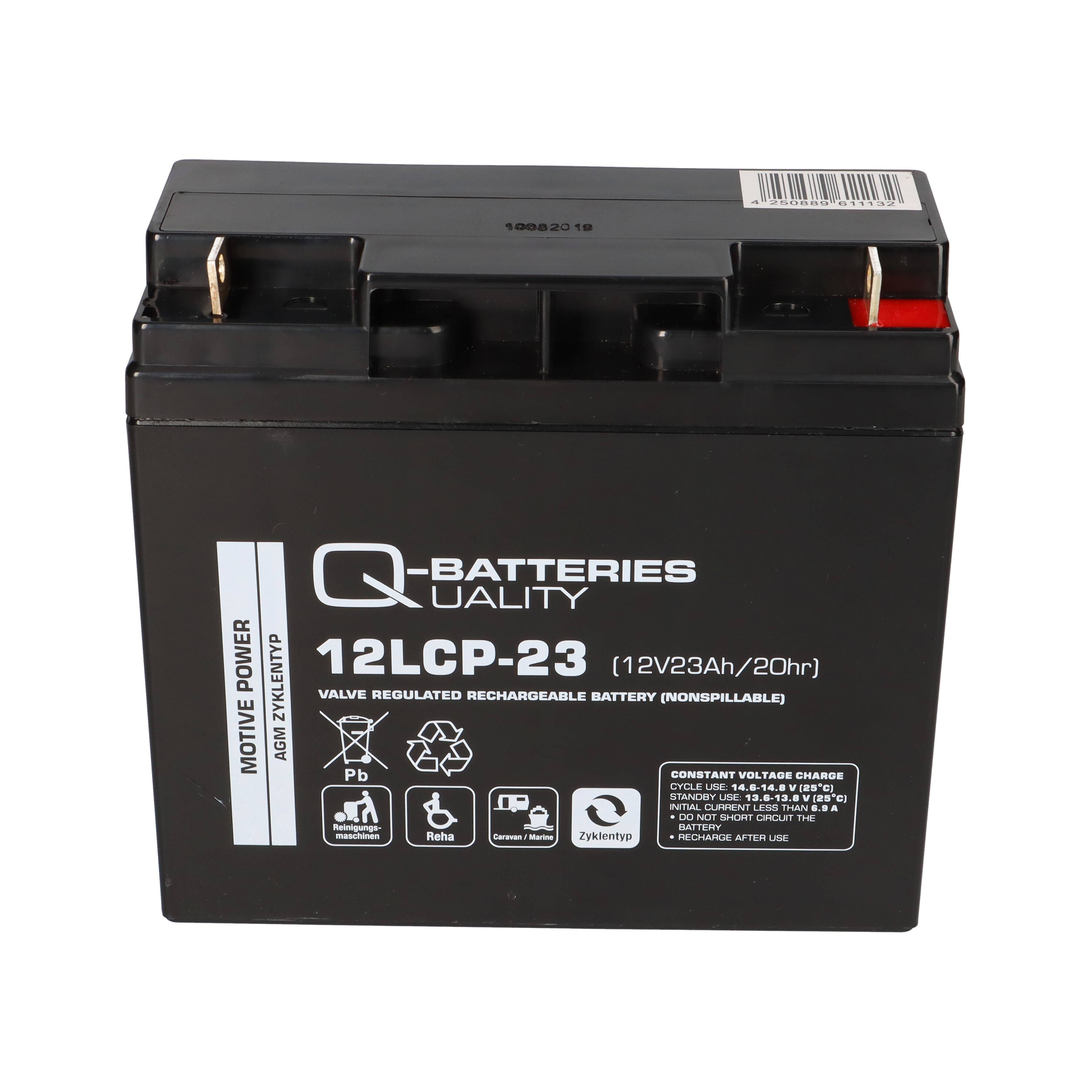 Q-Batteries 12LCP-23 12 V 23 Ah AGM Deep-Cycle-Akku