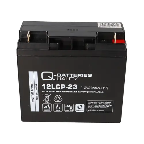 Q-Batteries 12LCP-23 / 12V - 23Ah Blei Akku Zyklentyp AGM - Deep Cycle VRLA Q-Batteries 12LCP-23 / 12V - 23Ah Blei Akku Zyklentyp AGM - Deep Cycle VRLA