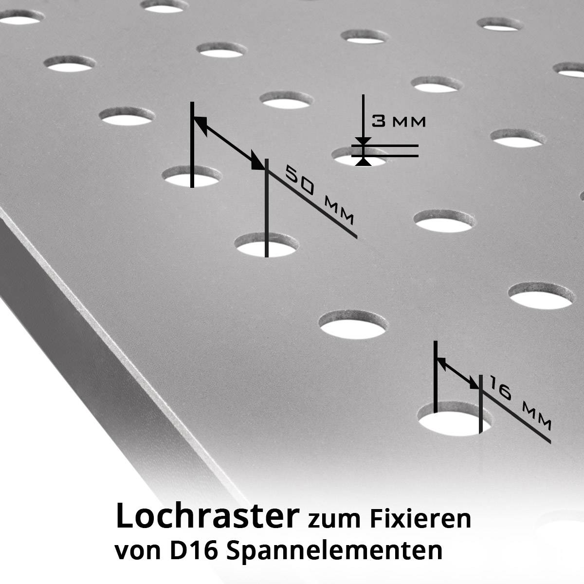 STAHLWERK Schweißtisch 500 kg Tragkraft und 3 mm Arbeitsplatte 91,5 x 46 x 90 cm