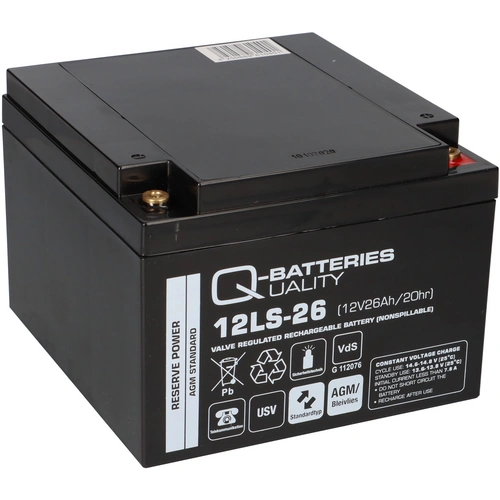 Q-Batteries 12LS-26 12V 26Ah Blei-Vlies-Akku / AGM VRLA mit VdS Q-Batteries 12LS-26 12V 26Ah Blei-Vlies-Akku / AGM VRLA mit VdS