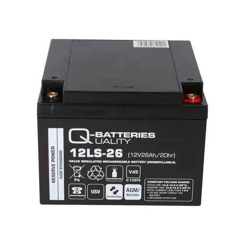 Q-Batteries 12LS-26 12V 26Ah Blei-Vlies-Akku / AGM VRLA mit VdS Q-Batteries 12LS-26 12V 26Ah Blei-Vlies-Akku / AGM VRLA mit VdS