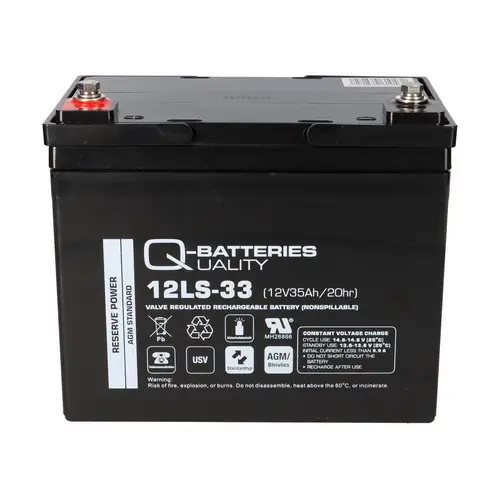 Q-Batteries 12LS-33 / 12V - 35Ah Blei Akku Standard-Typ AGM - 10 Jahres-Typ Q-Batteries 12LS-33 / 12V - 35Ah Blei Akku Standard-Typ AGM - 10 Jahres-Typ