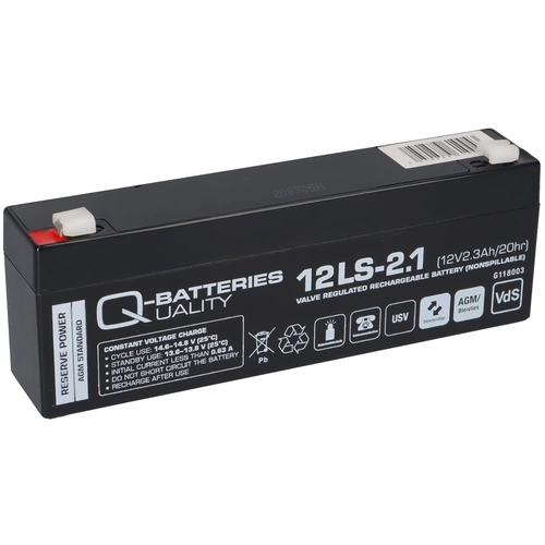 Q-Batteries 12LS-2.1 12V 2,1Ah Blei-Vlies Akku / AGM VRLA VRLA mit VdS Q-Batteries 12LS-2.1 12V 2,1Ah Blei-Vlies Akku / AGM VRLA VRLA mit VdS