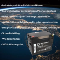 Q-Batteries 12LC-75 / 12V - 77Ah Blei Akku Zyklentyp AGM - Deep Cycle VRLA Q-Batteries 12LC-75 / 12V - 77Ah Blei Akku Zyklentyp AGM - Deep Cycle VRLA